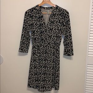 Black spotted 3/4 sleeve dress